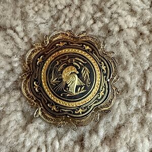 Vintage Gold and Black Brooch